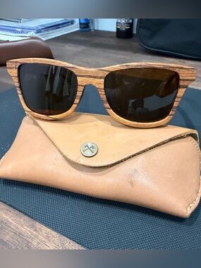 Shwood Canby Zebrawood real wood wayfarer sunglasses